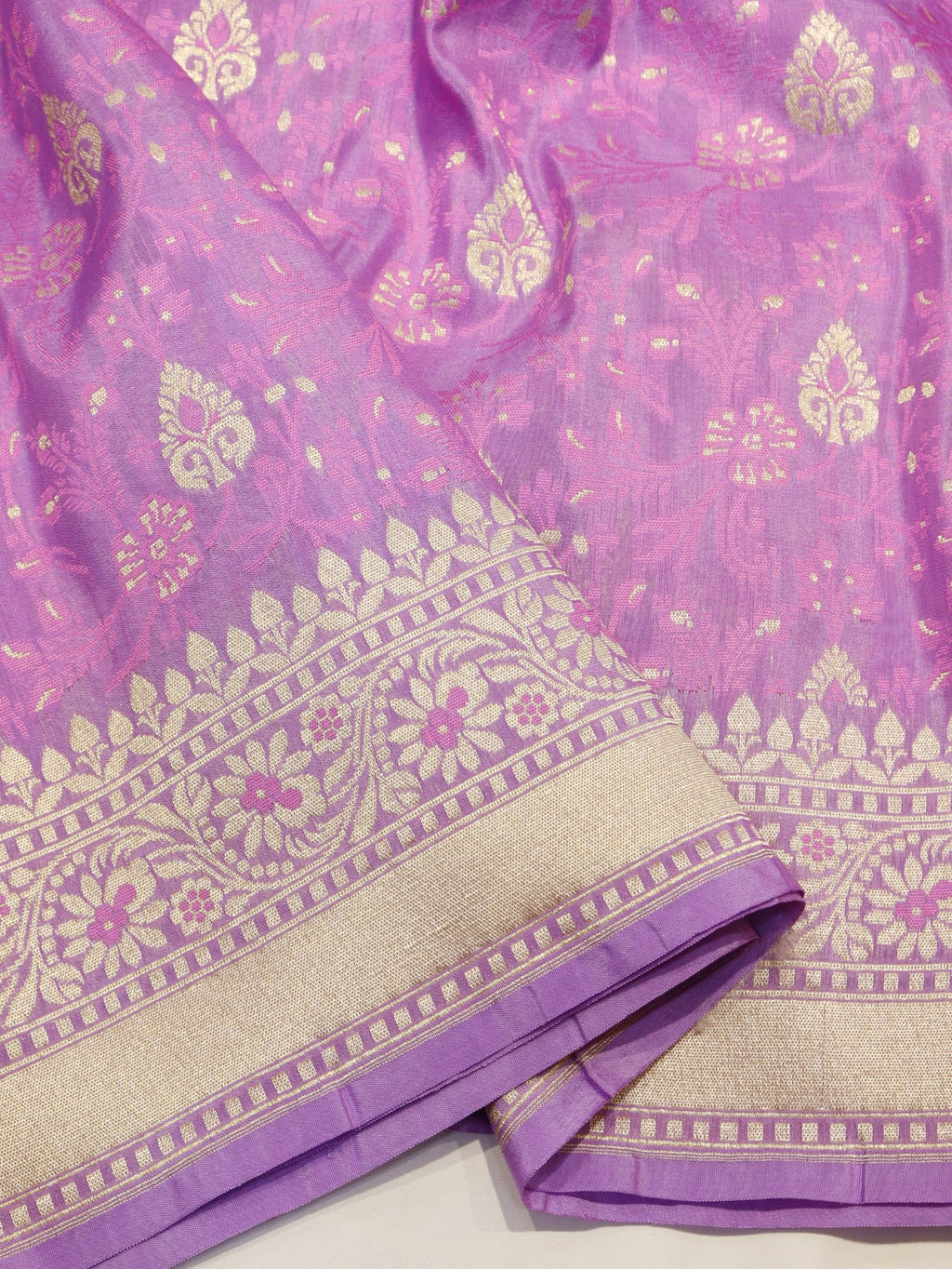 Lavender Summe Silk Banarasi saree blouse piece