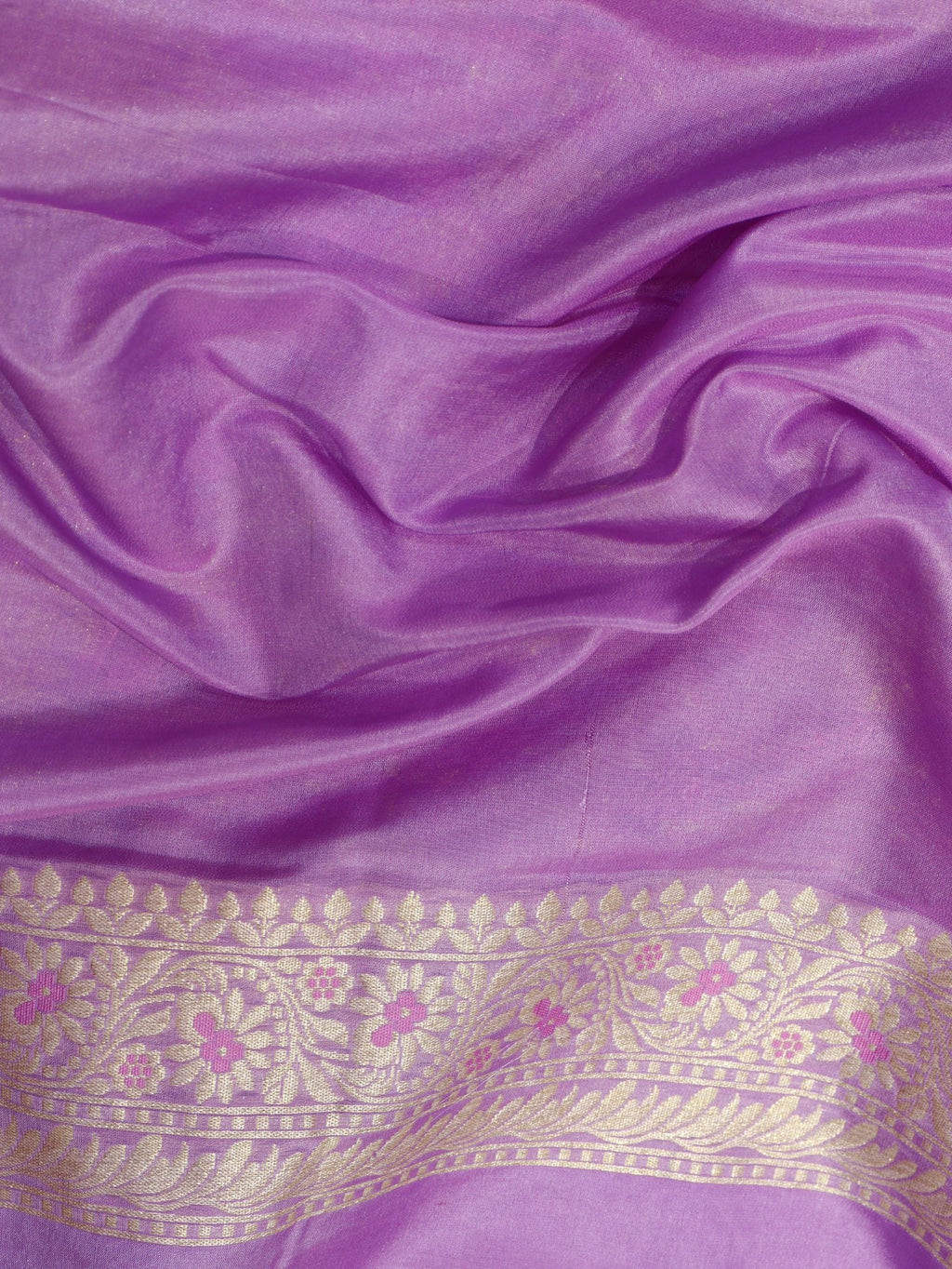 Lavender Summe Silk Banarasi saree texture detail
