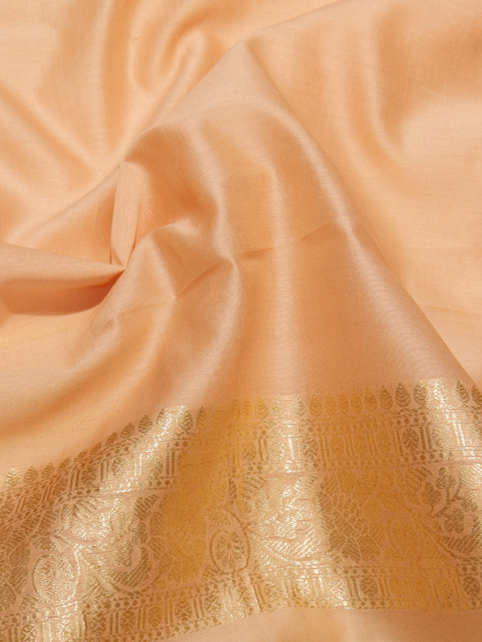 Calm Orange Linen Banarasi suit bottom detail