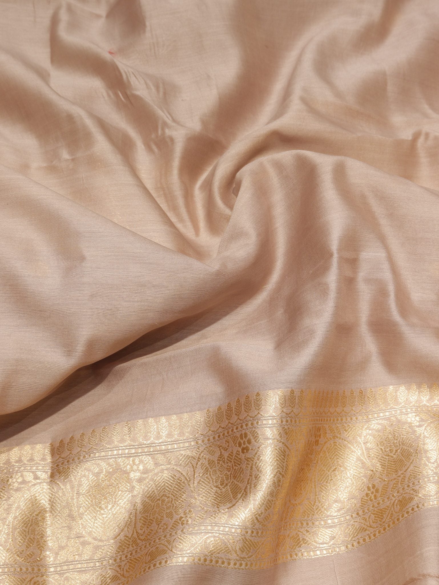 Coffee Powder Brown Linen Banarasi suit bottom detail