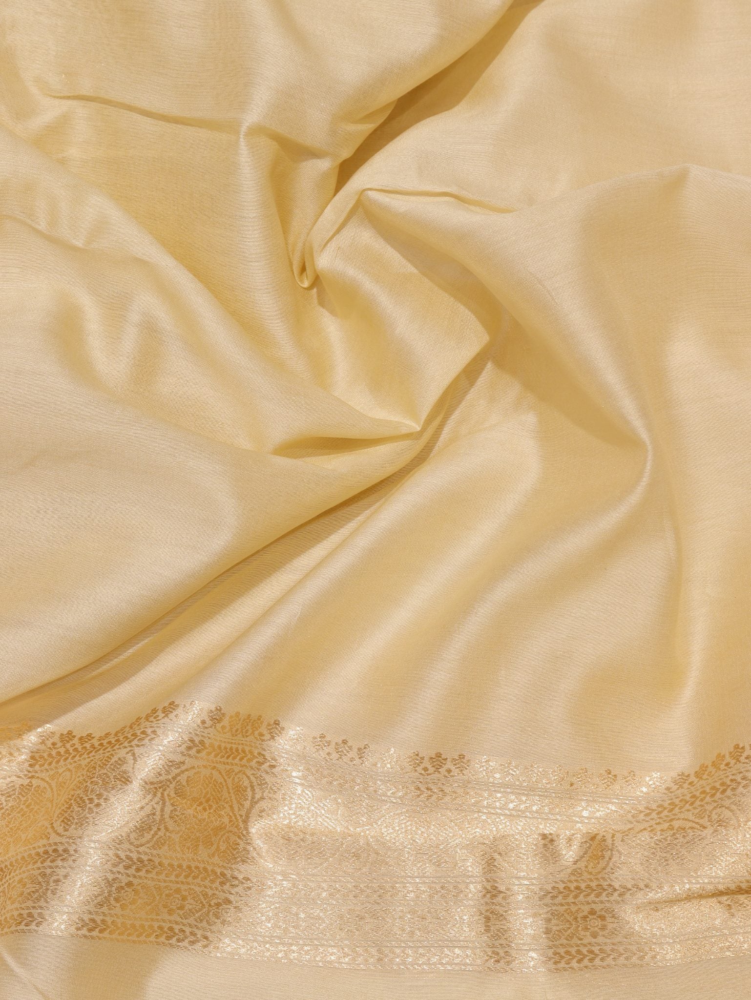 Cream Linen Banarasi suit bottom detail