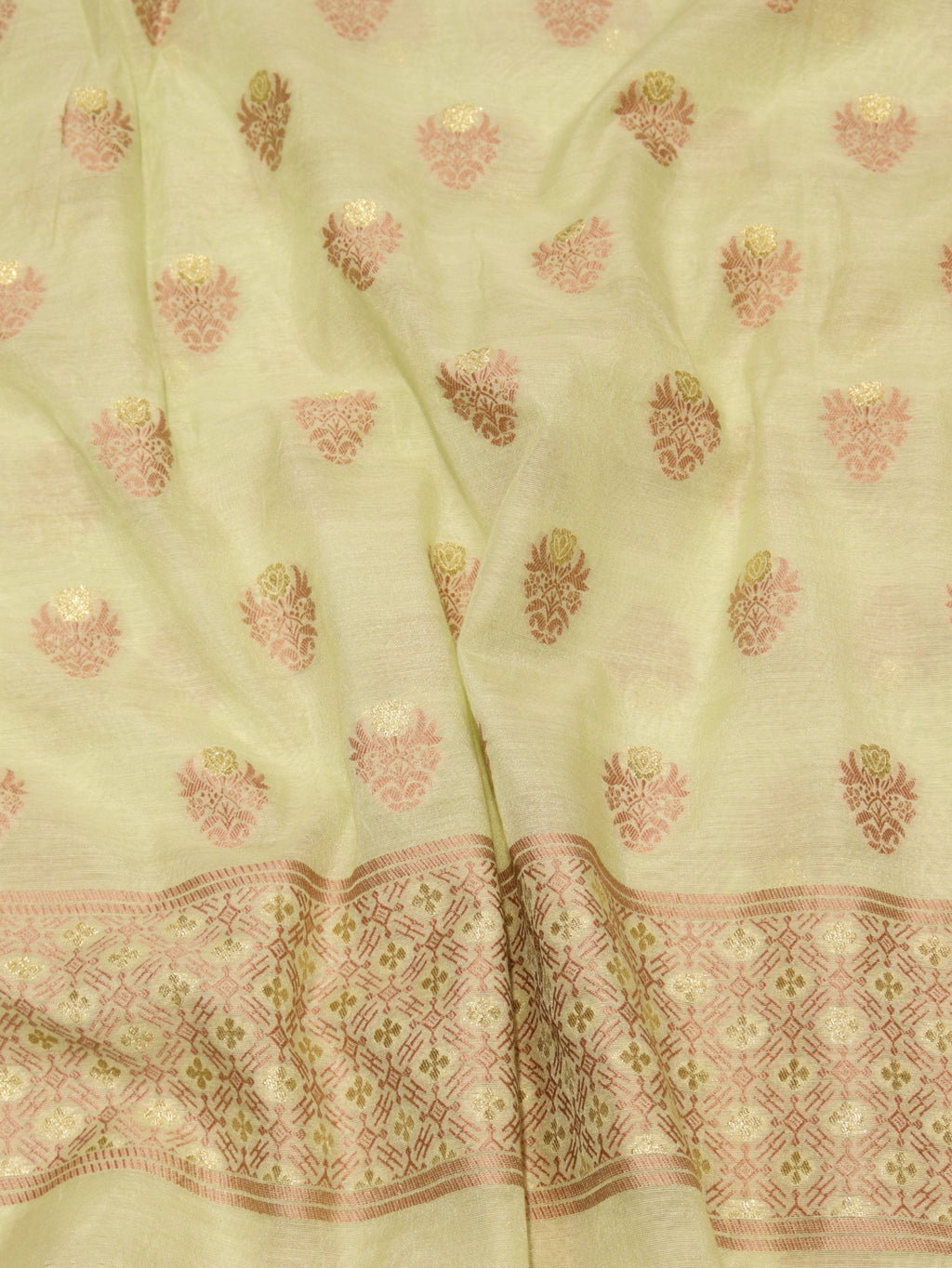 Green Cotton Banarasi suit sleeve detail