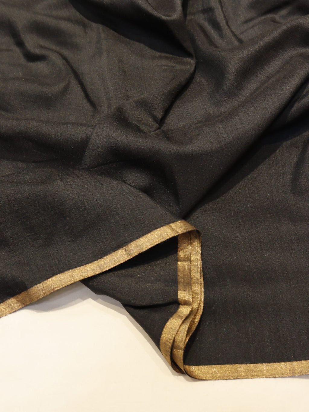 Black Moonga Silk Banarasi saree full spread