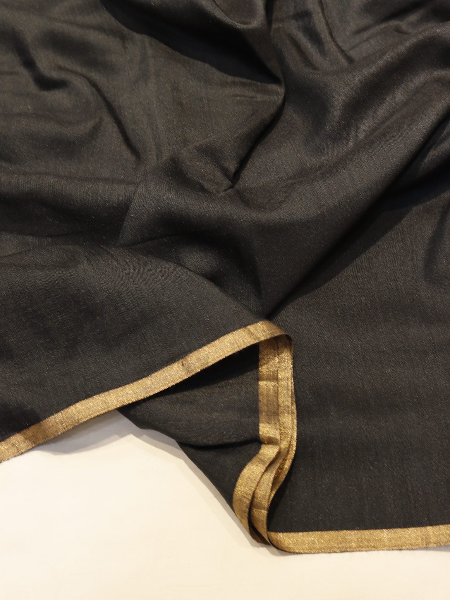 Black Moonga Silk Banarasi saree full spread
