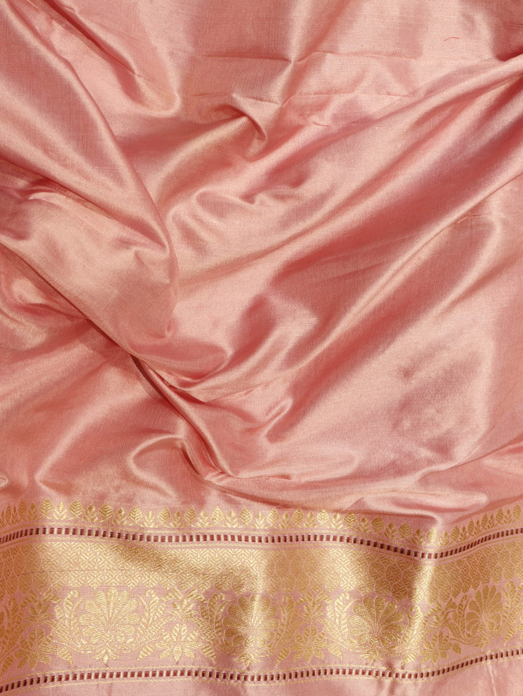 Soft Pink Katan Silk Banarasi saree folded view