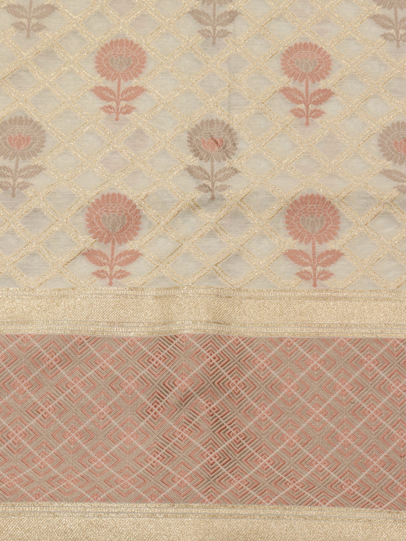 Green Wave Cotton Banarasi suit sleeve detail