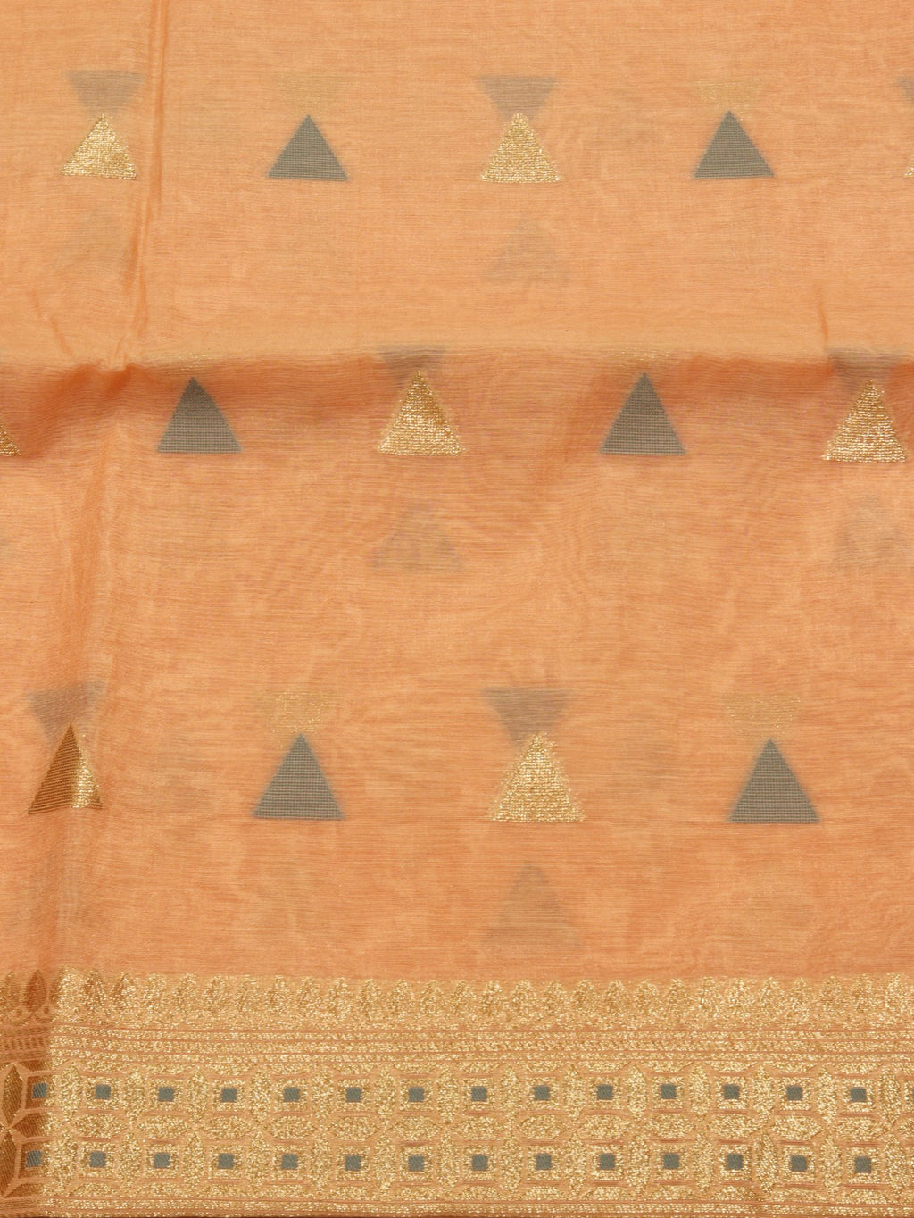 Peach Cotton Banarasi suit bottom detail