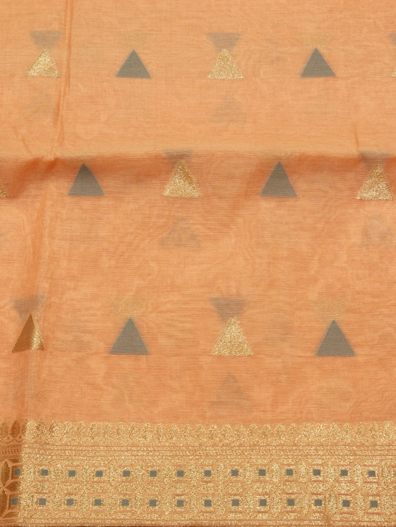 Peach Cotton Banarasi suit bottom detail