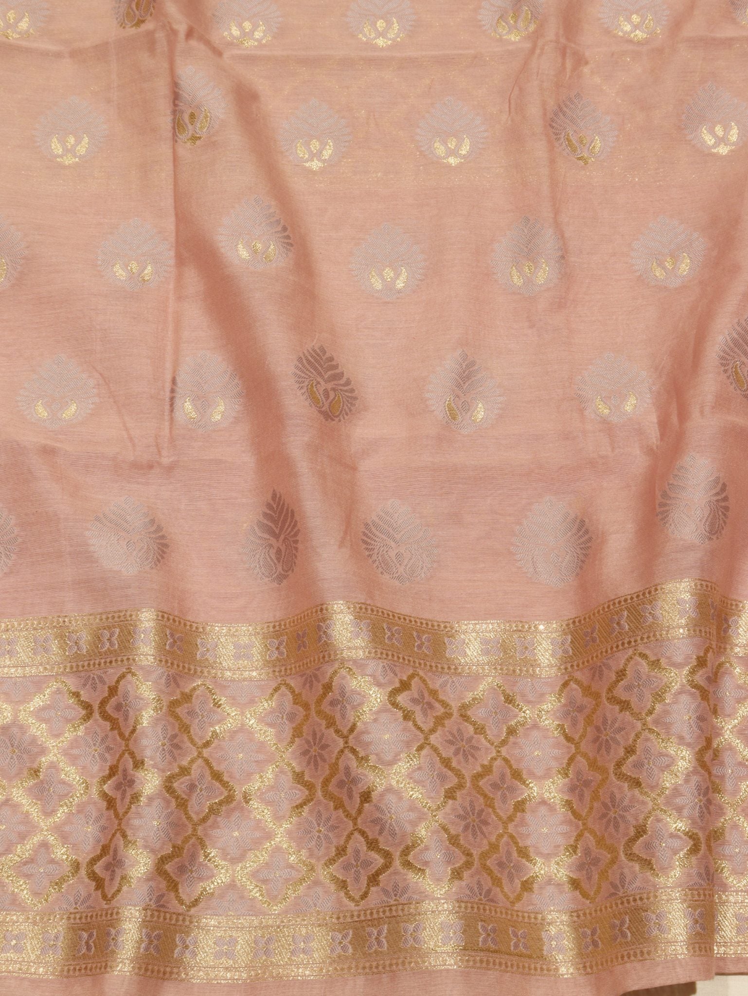 Dusty Rose Cotton Banarasi suit sleeve detail
