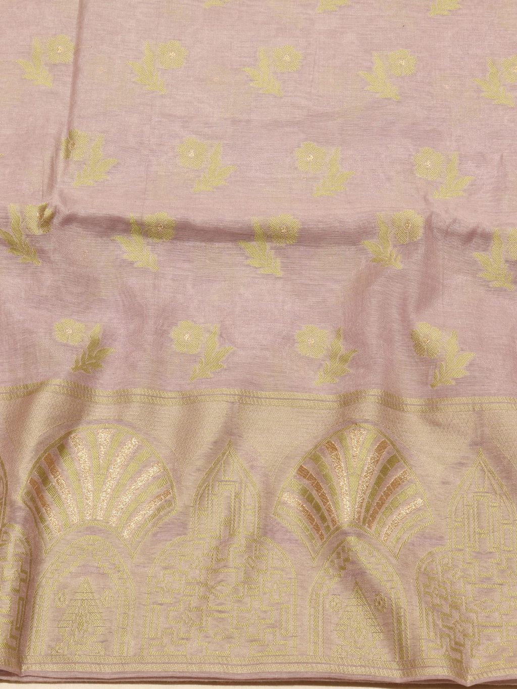 Dusty Lavender Cotton Banarasi suit sleeve detail