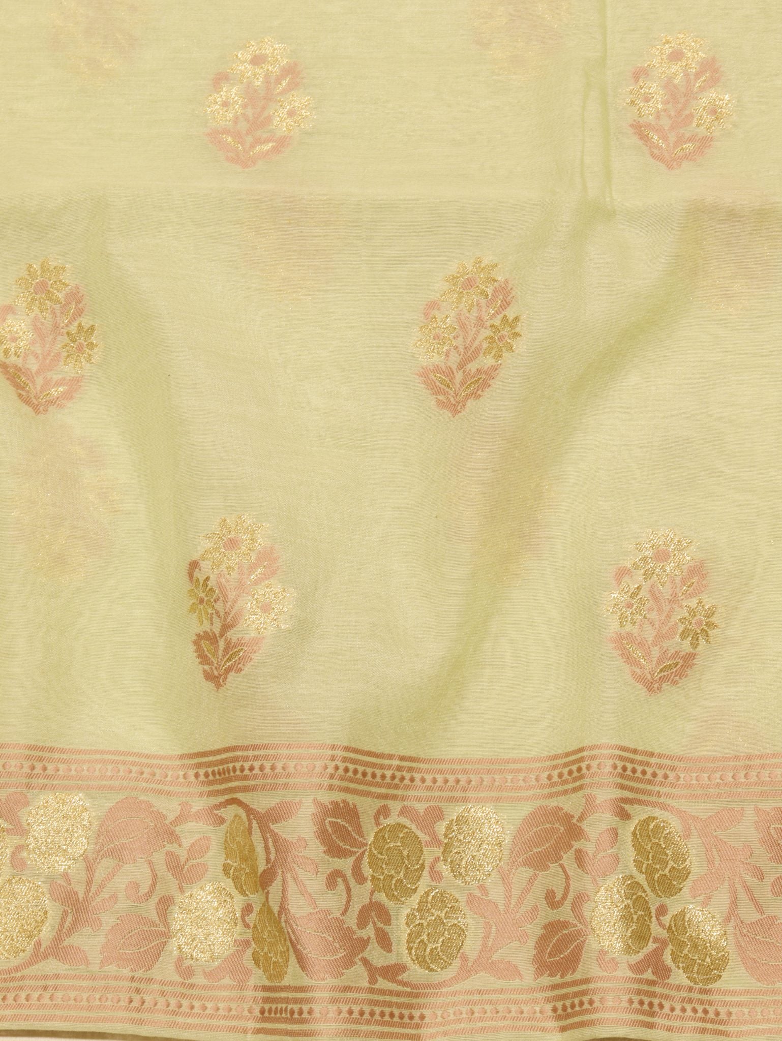 Green Cotton Banarasi suit sleeve detail