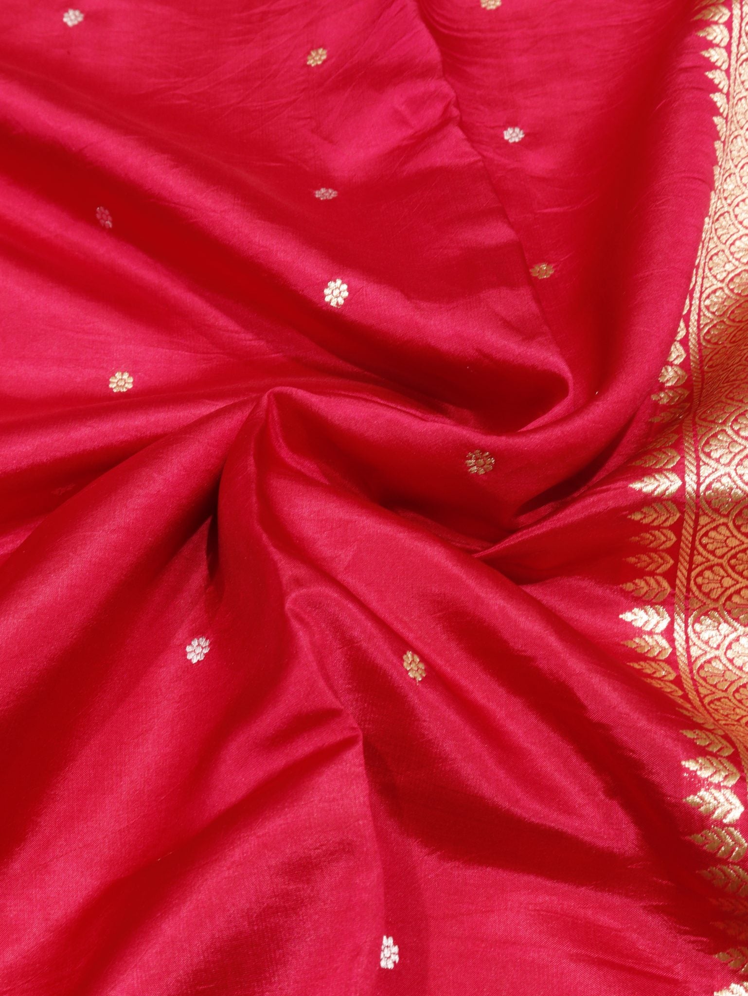 Pink Soft Katan Banarasi saree blouse piece