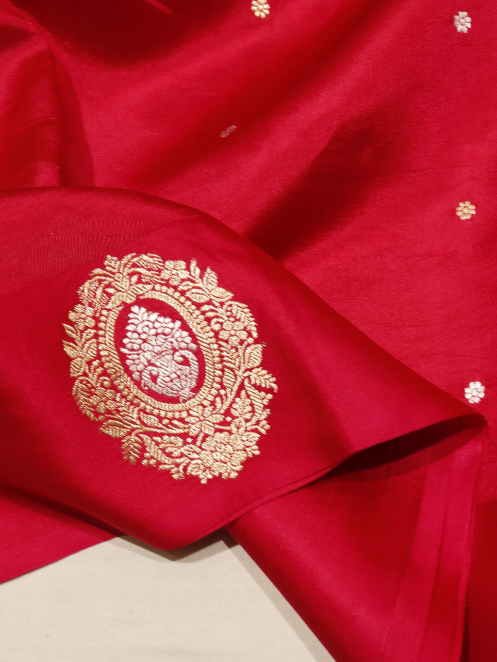 Pink Soft Katan Banarasi saree full spread