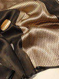 Black Kora Silk Banarasi saree front drape view