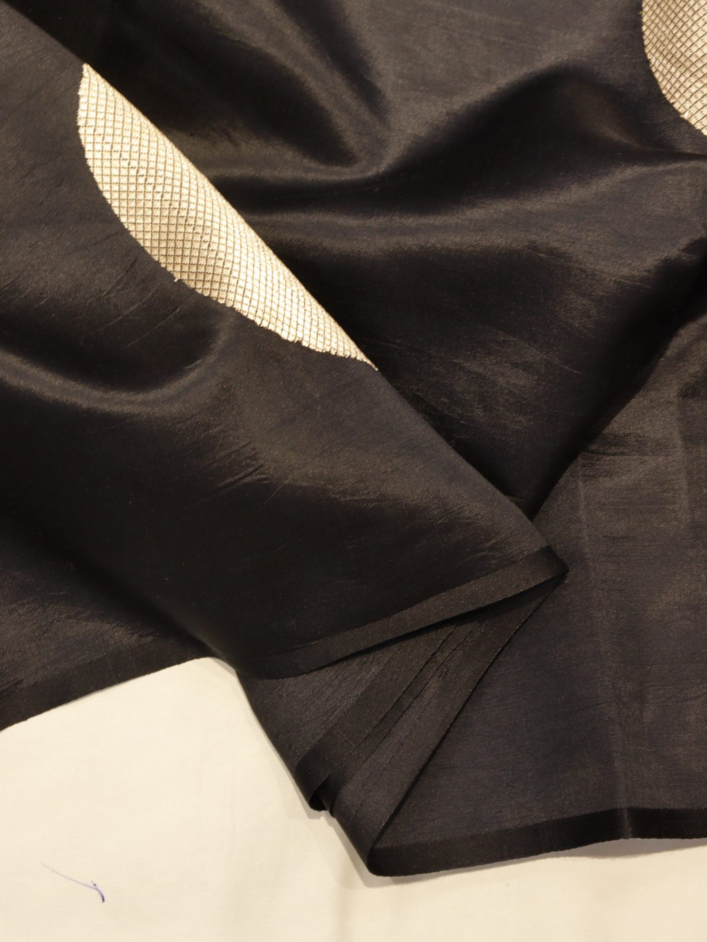 Black Soft Katan Banarasi saree full spread