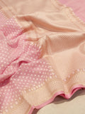 Baby Pink Cotton Banarasi saree front drape view