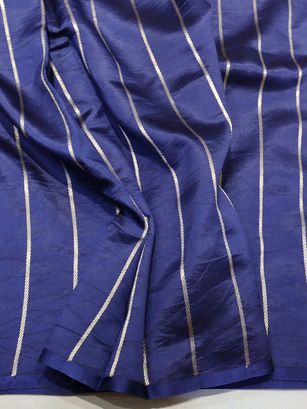 Navy Blue Soft Katan Banarasi saree zari work detail