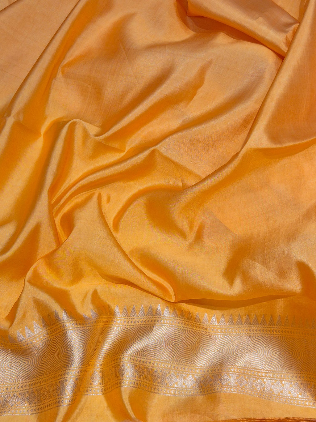 Orange Soft Katan Banarasi suit bottom detail