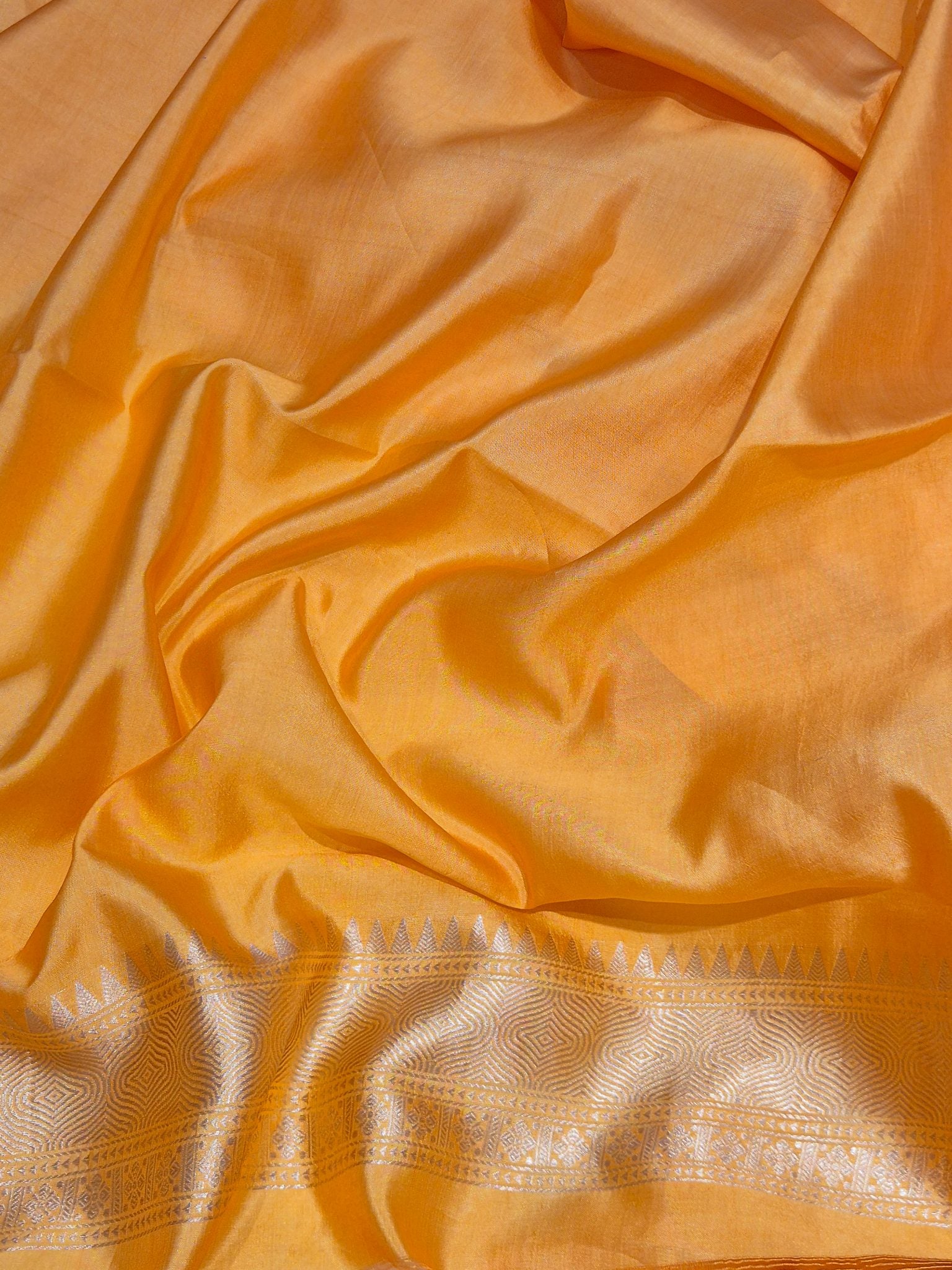 Orange Soft Katan Banarasi suit bottom detail