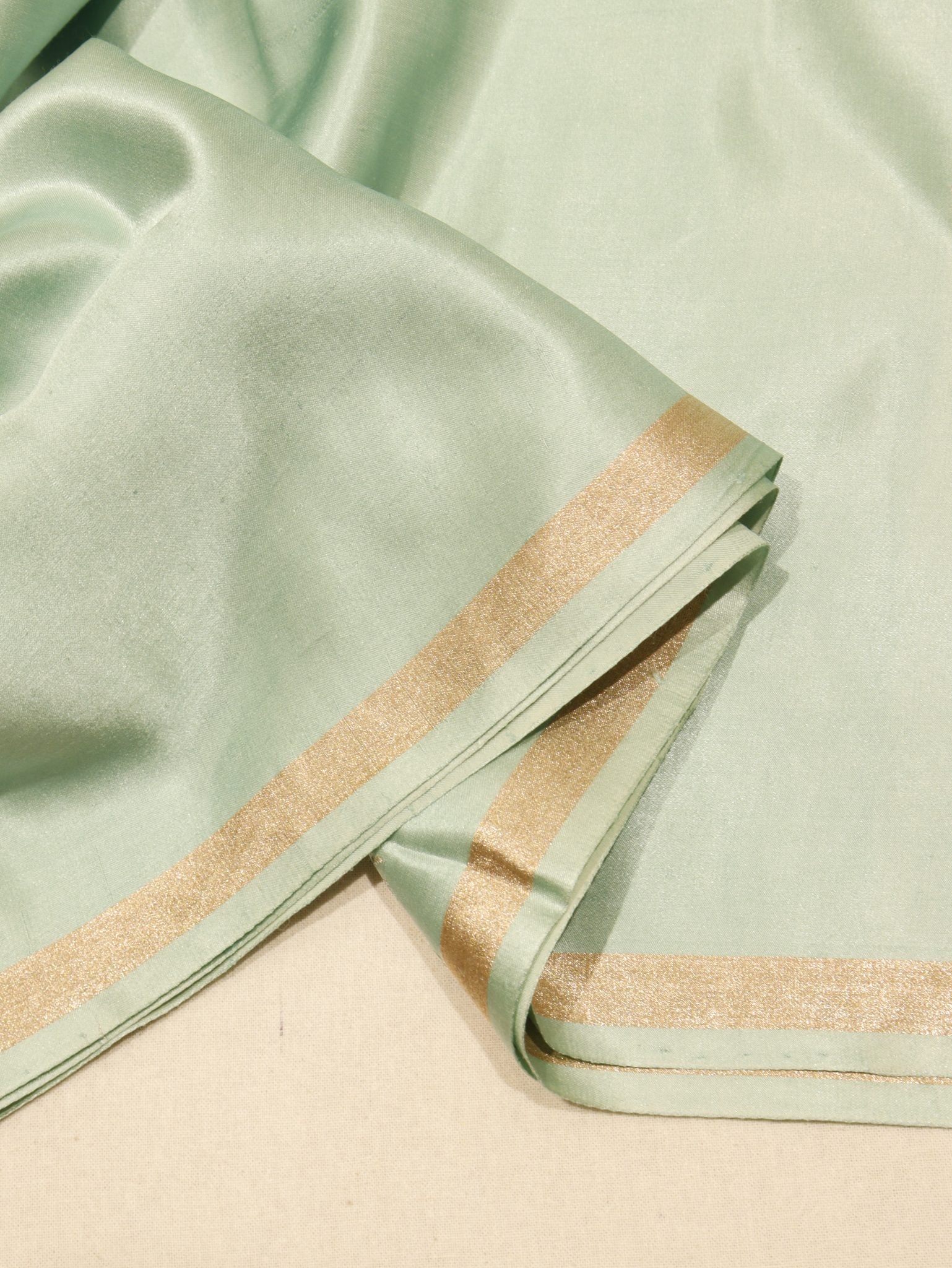 Mint Mashru Silk Banarasi saree blouse piece