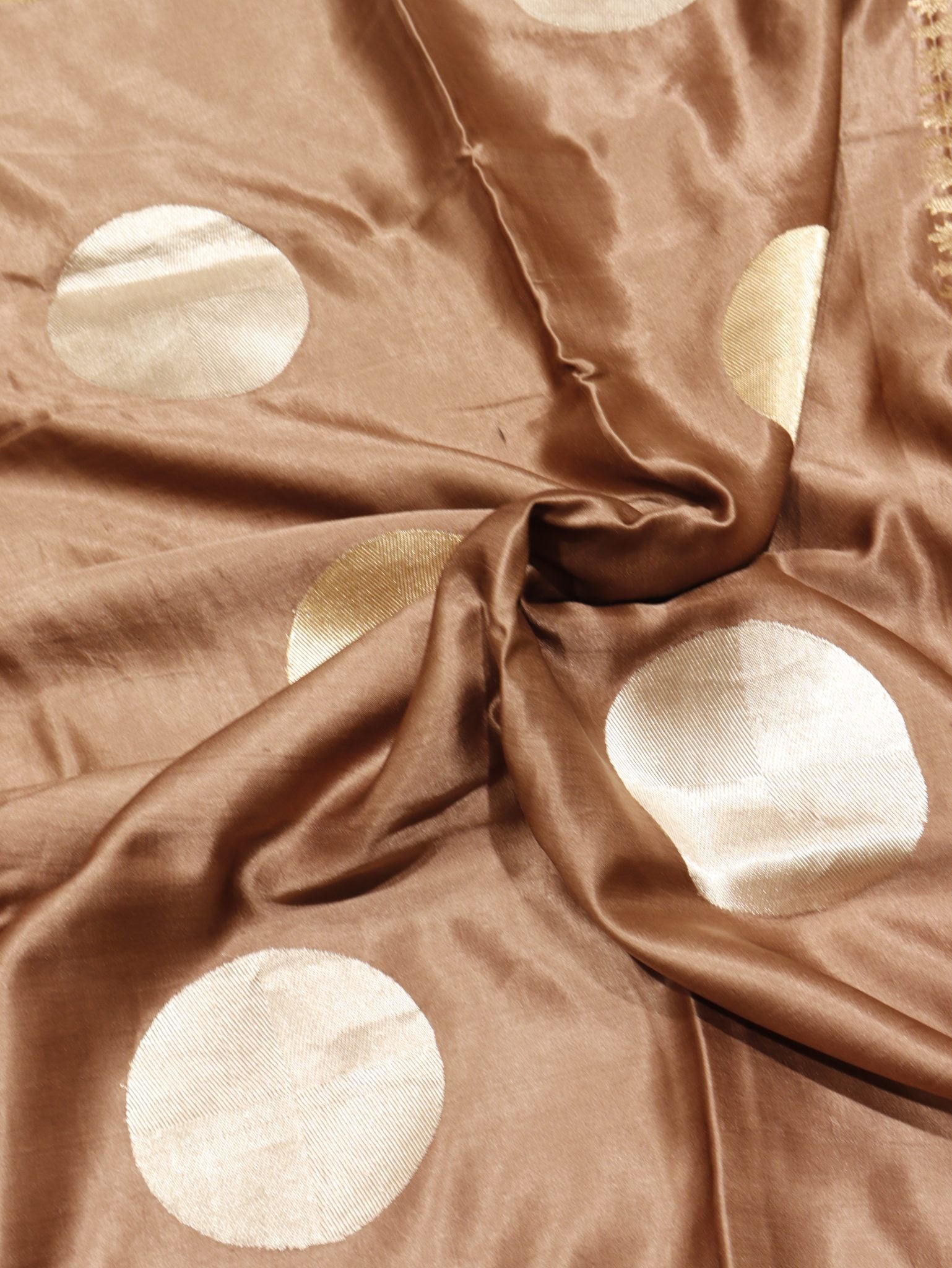 Bronze-Brown Mashru Silk Banarasi saree blouse piece