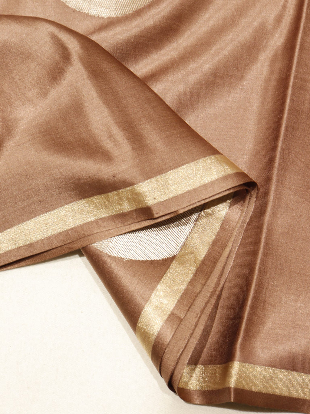 Bronze-Brown Mashru Silk Banarasi saree full spread