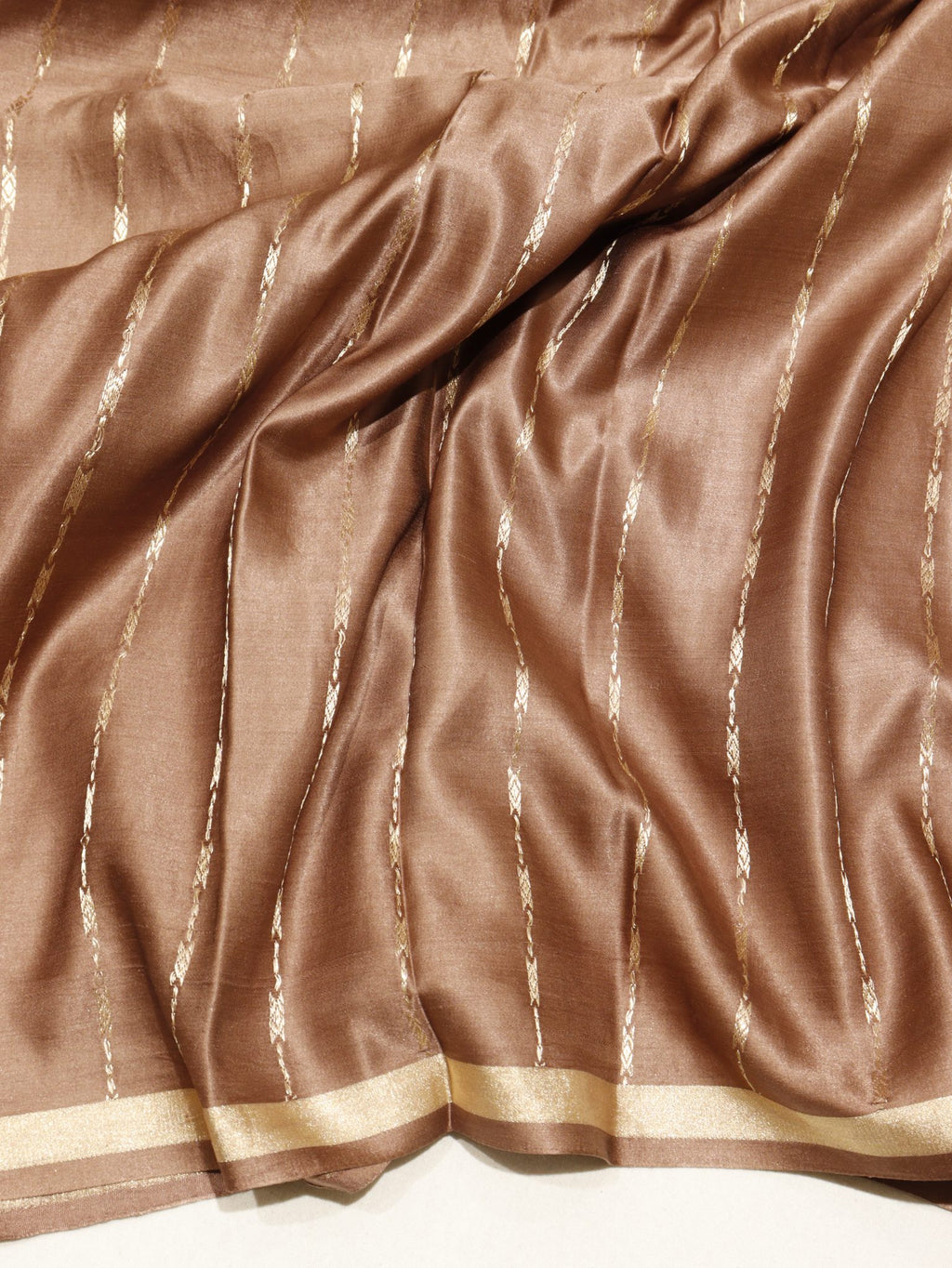 Bronze-Brown Mashru Silk Banarasi saree zari work detail