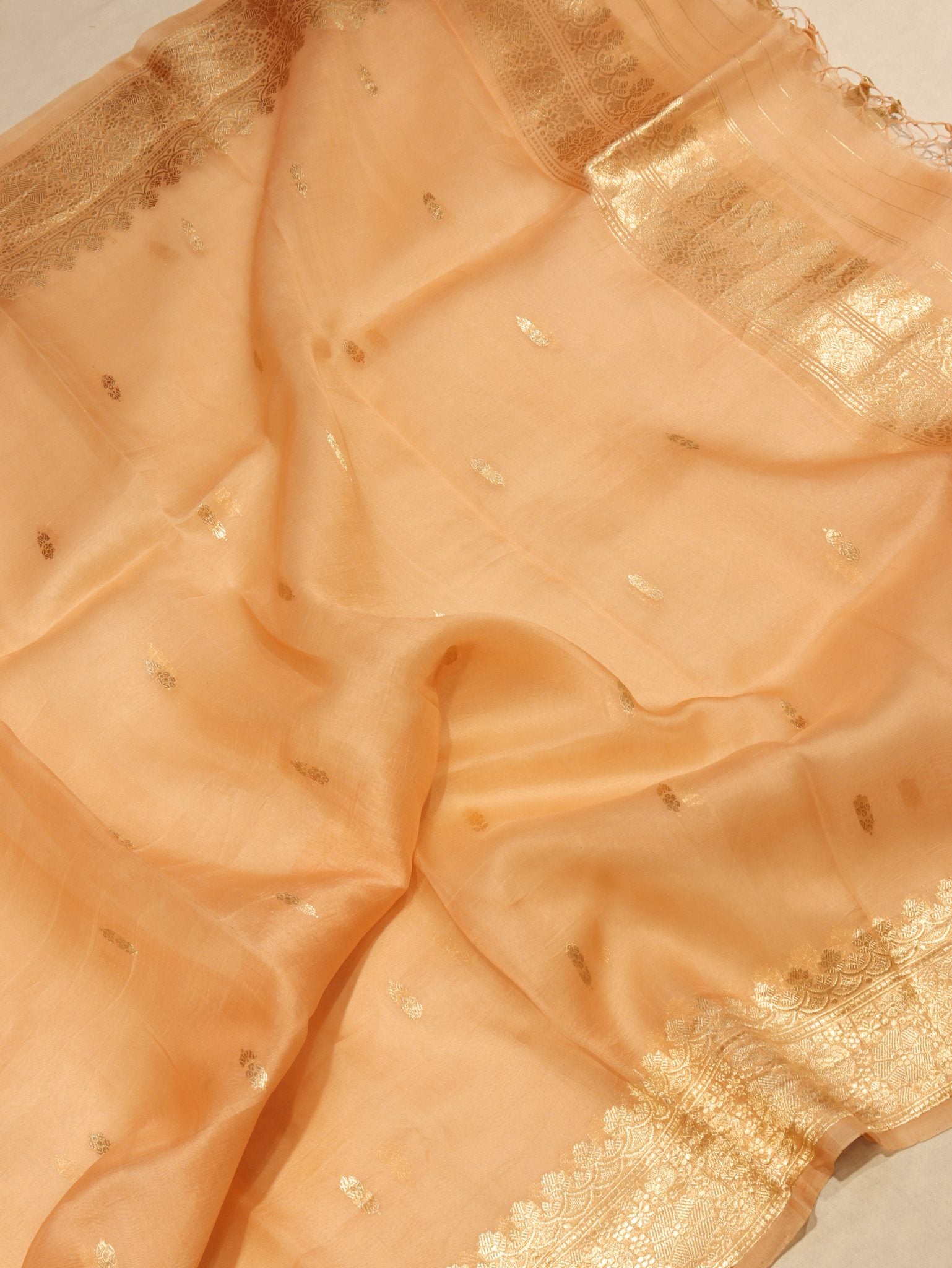 Pink Soft Katan Banarasi suit sleeve detail