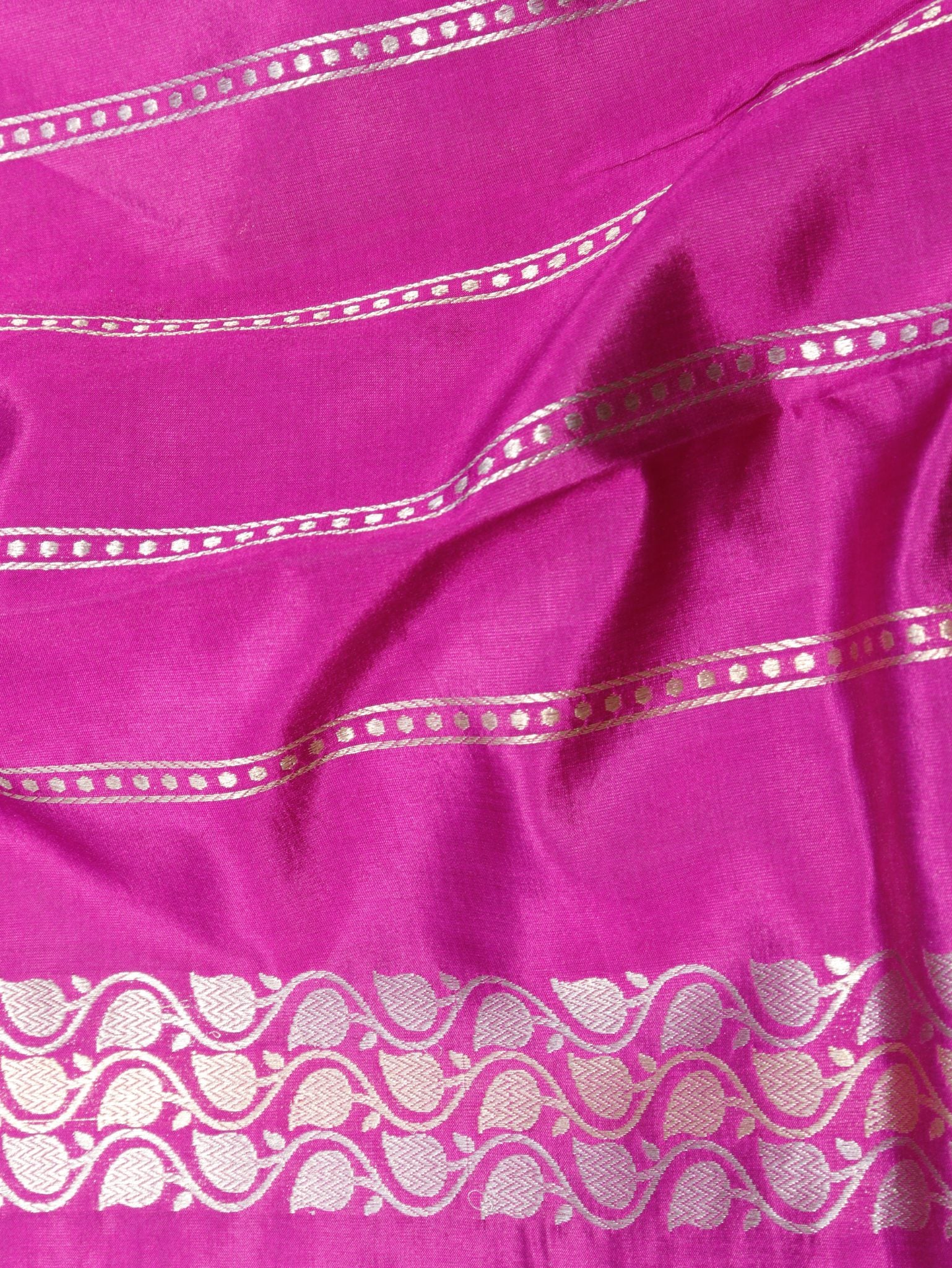Pink Soft Katan Banarasi saree zari work detail