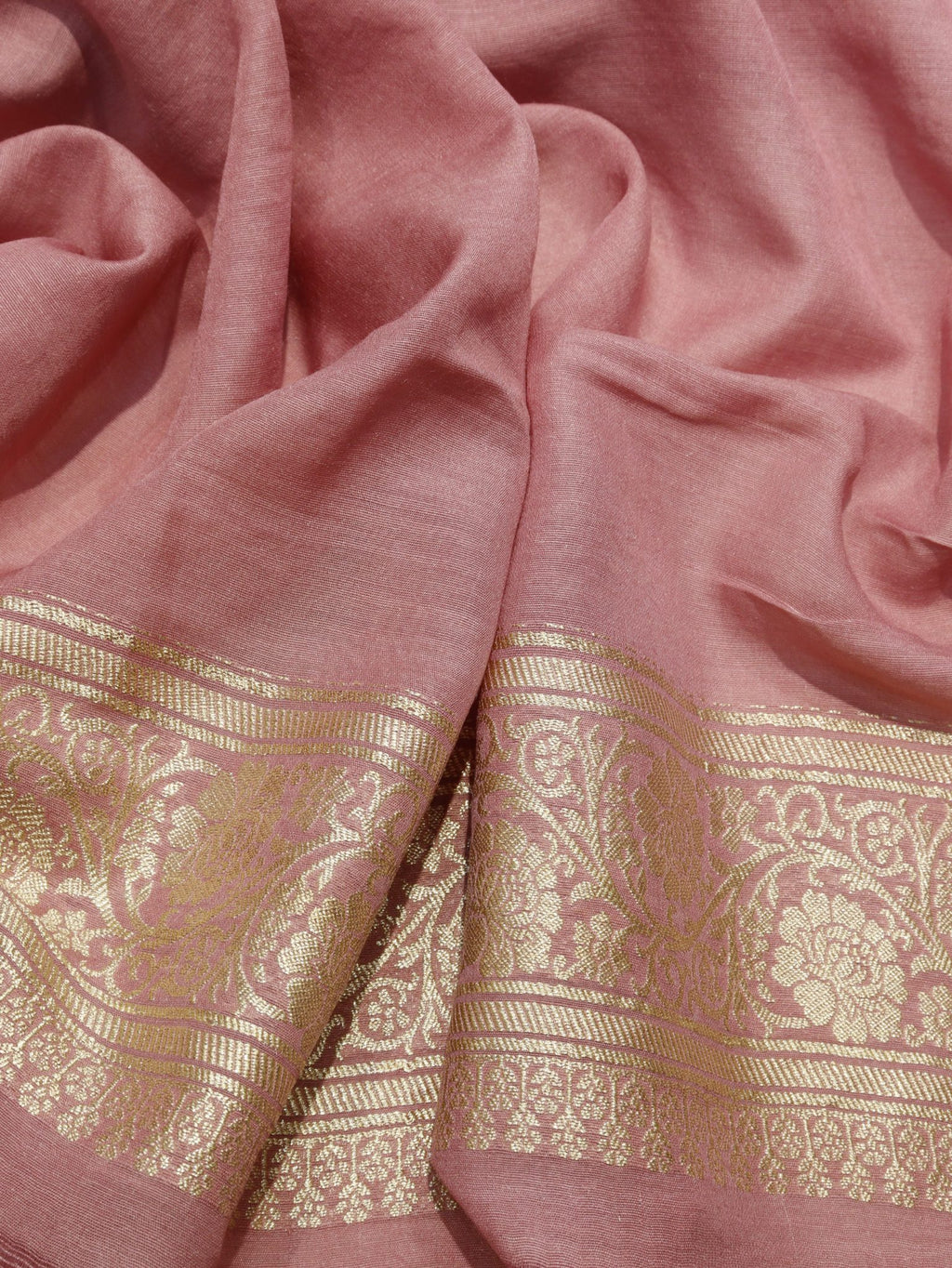 Soft Muted Pink (Mannan-774M) Moonga Silk Banarasi saree zari work detail