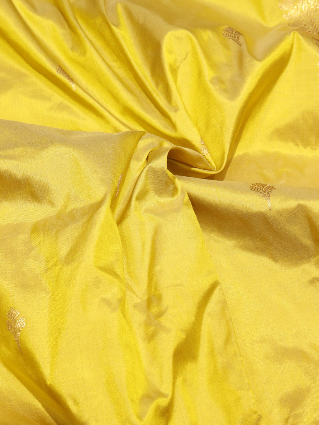 Yellow Katan Silk Banarasi saree blouse piece