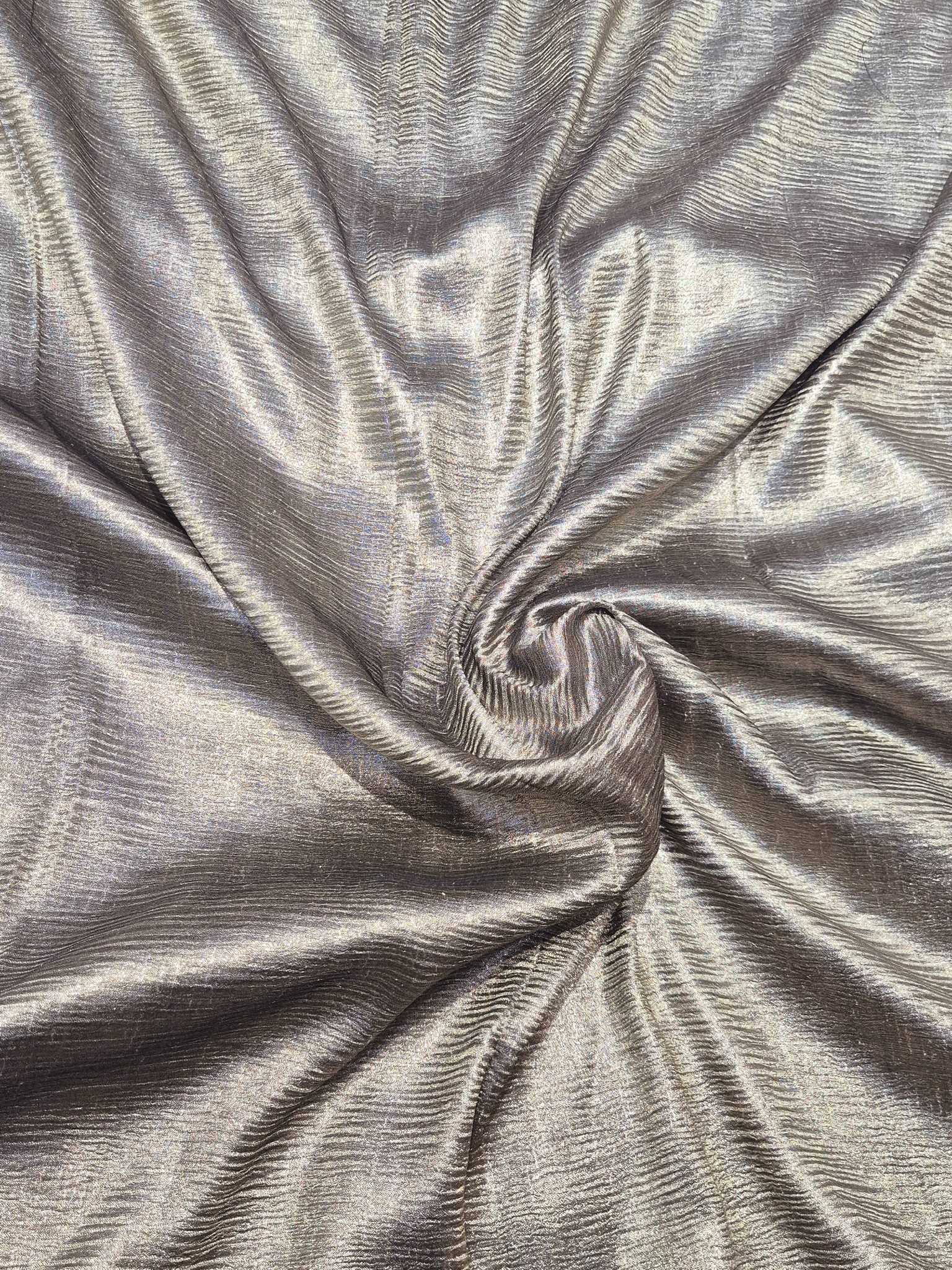 Deep Midnight Blue Moonga Silk Banarasi saree texture detail