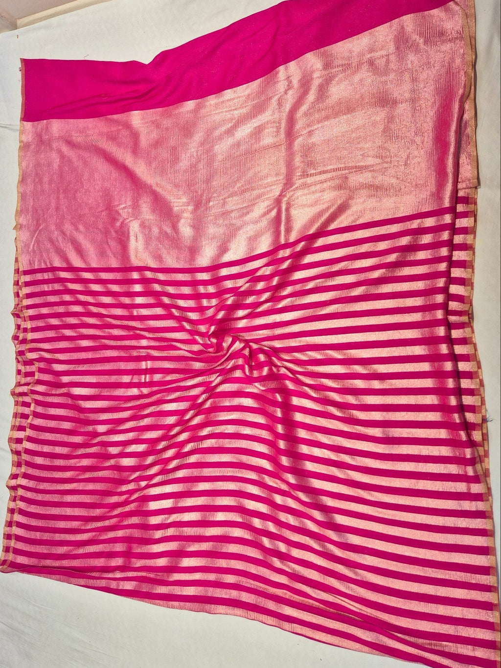 Pink Moonga Silk Banarasi saree zari work detail