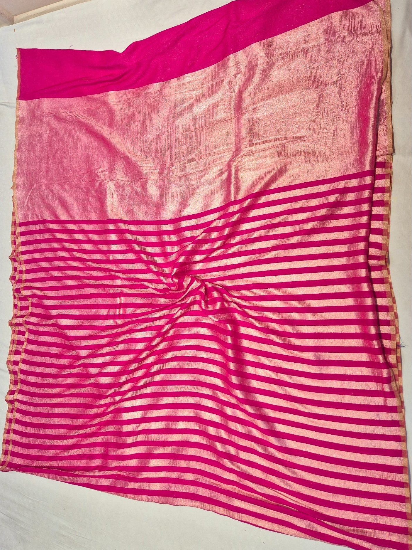 Pink Moonga Silk Banarasi saree zari work detail