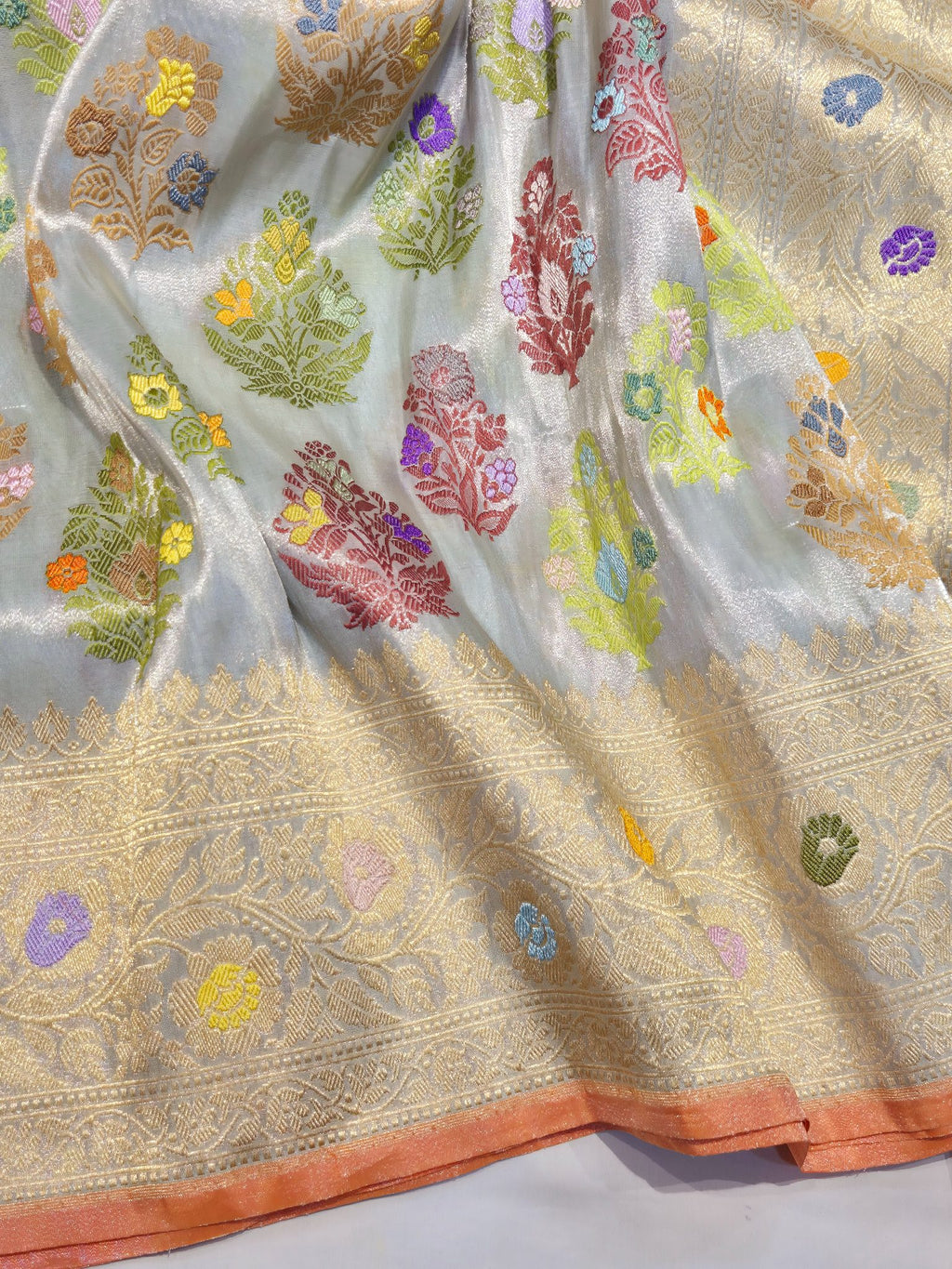 Ice Tissue Silk Banarasi saree blouse piece