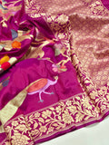 Mulberry Katan Silk Banarasi saree front drape view