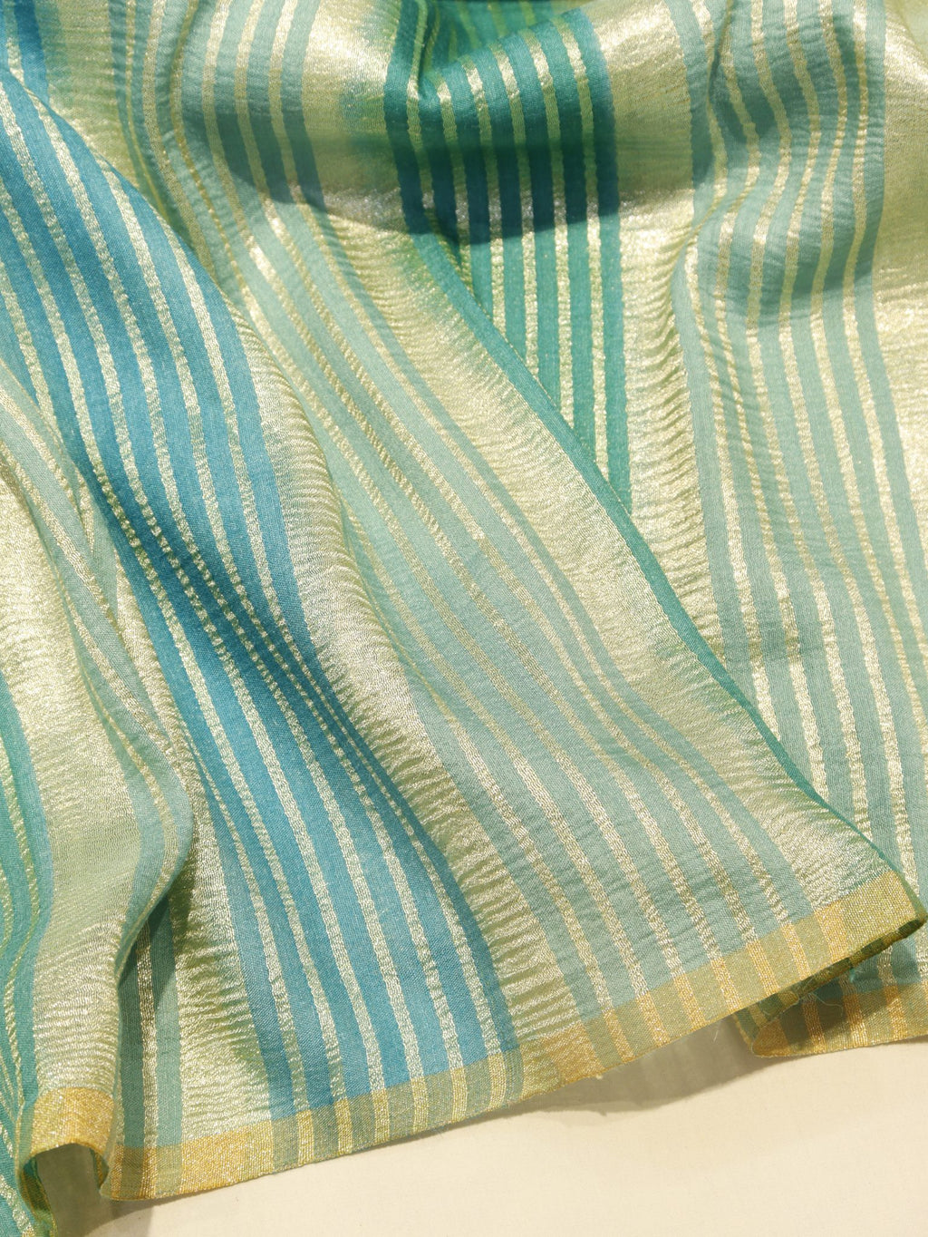 Mint Moonga Silk Banarasi saree blouse piece