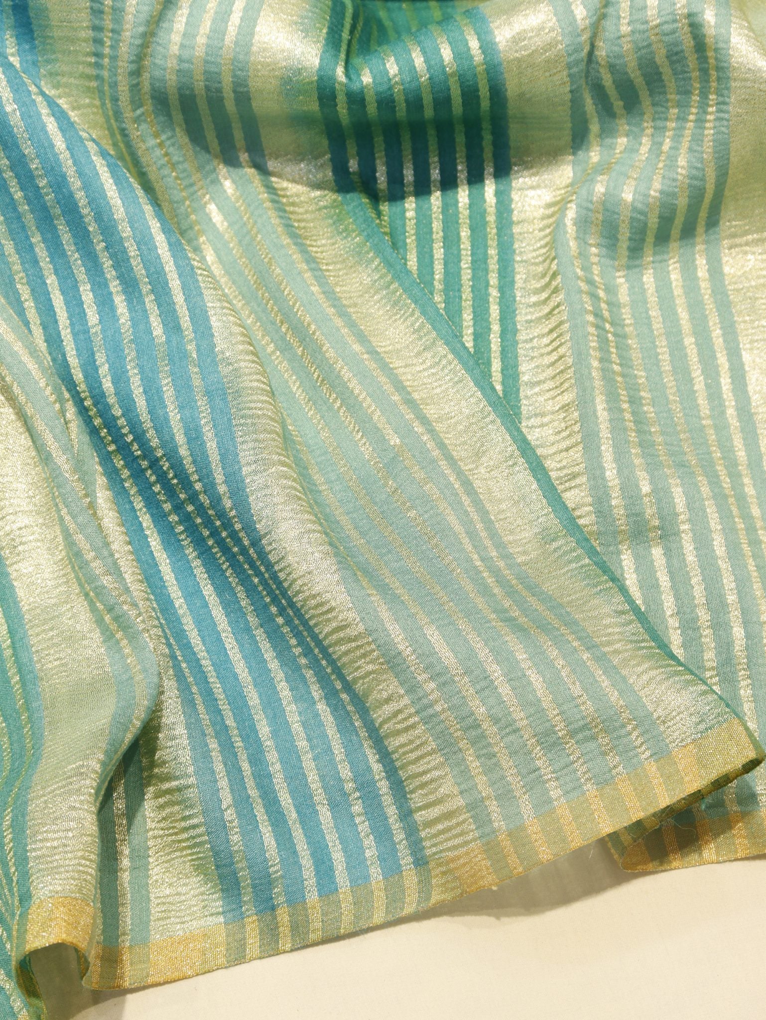 Mint Moonga Silk Banarasi saree blouse piece