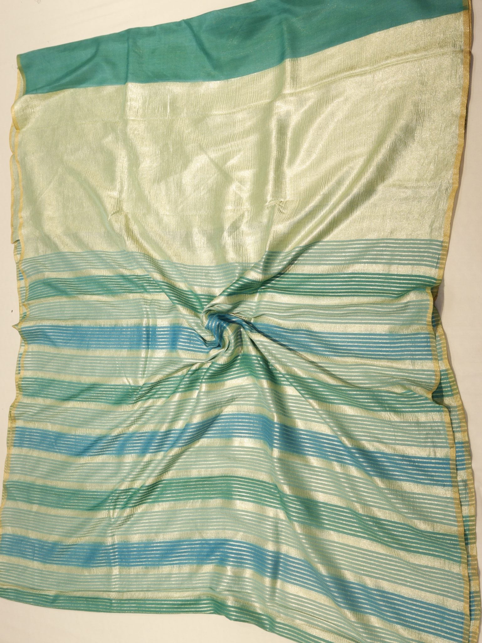 Mint Moonga Silk Banarasi saree zari work detail