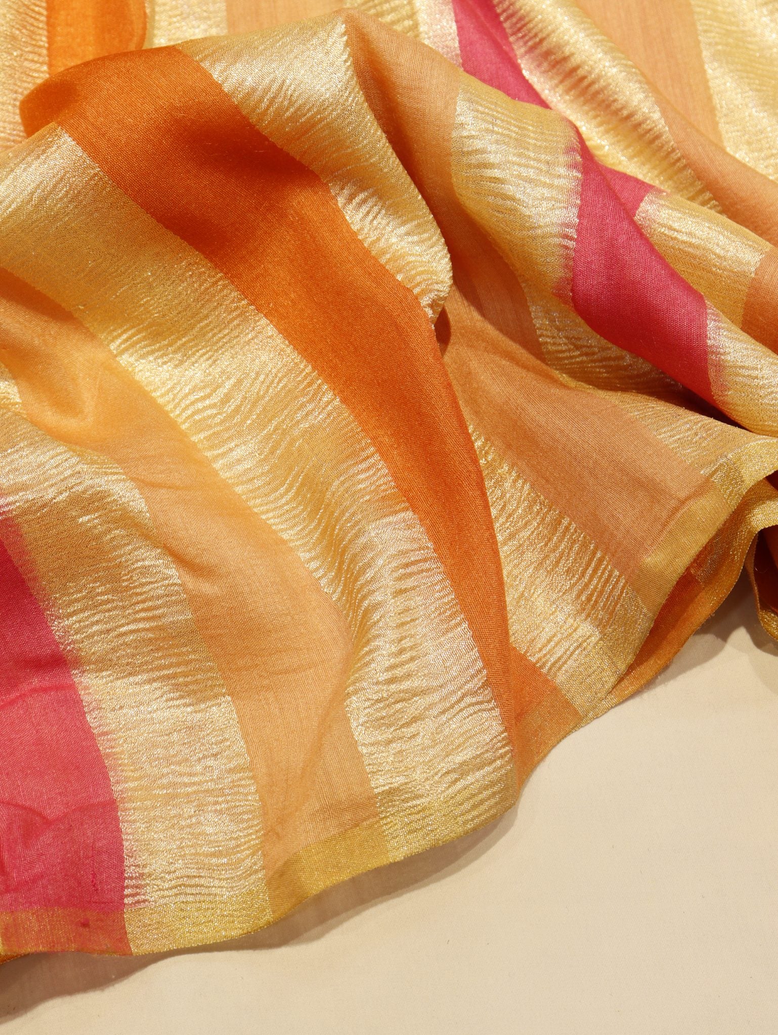 Pink Moonga Silk Banarasi saree blouse piece