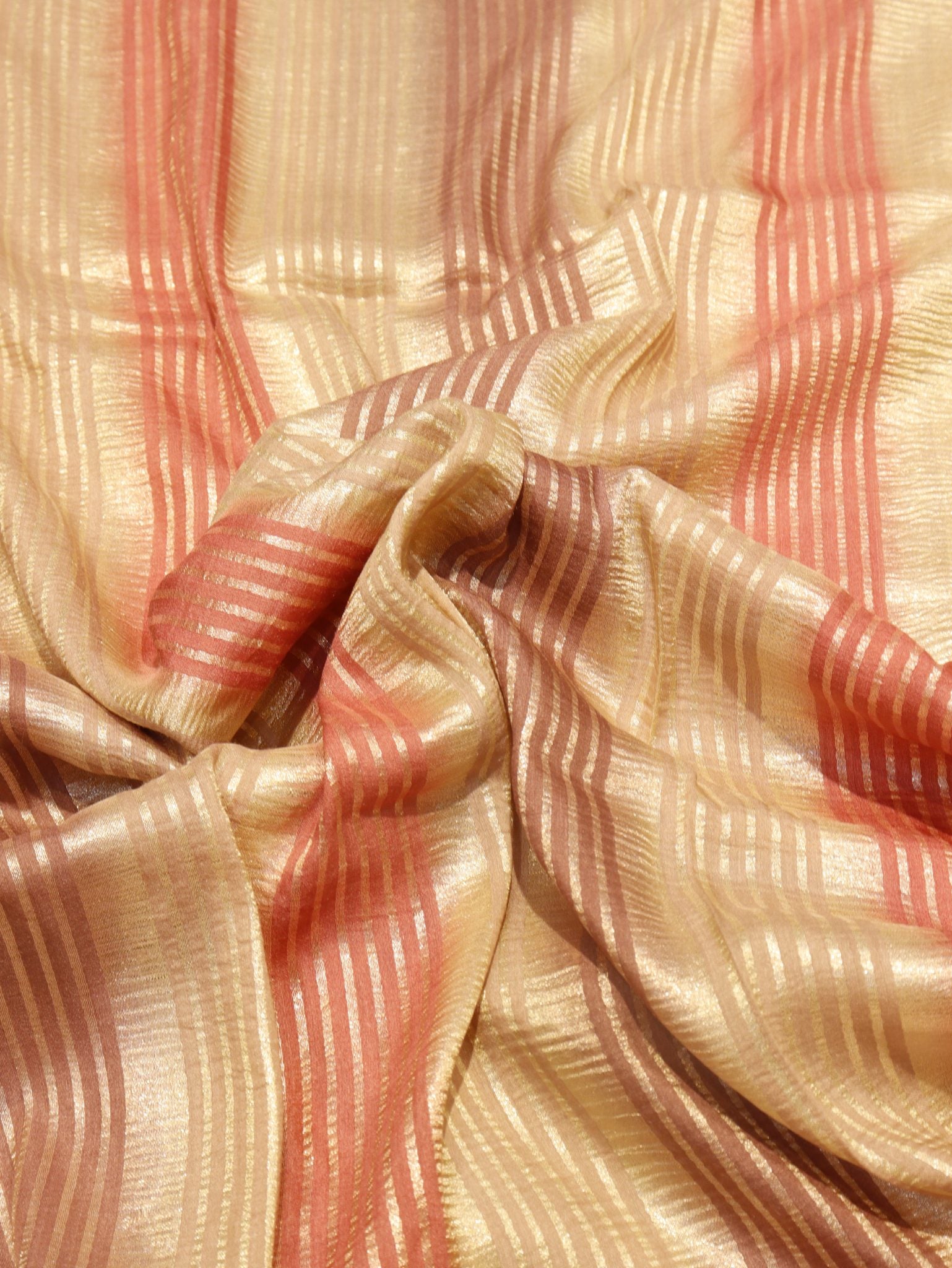 Burnt Orange Moonga Silk Banarasi saree pallu detail