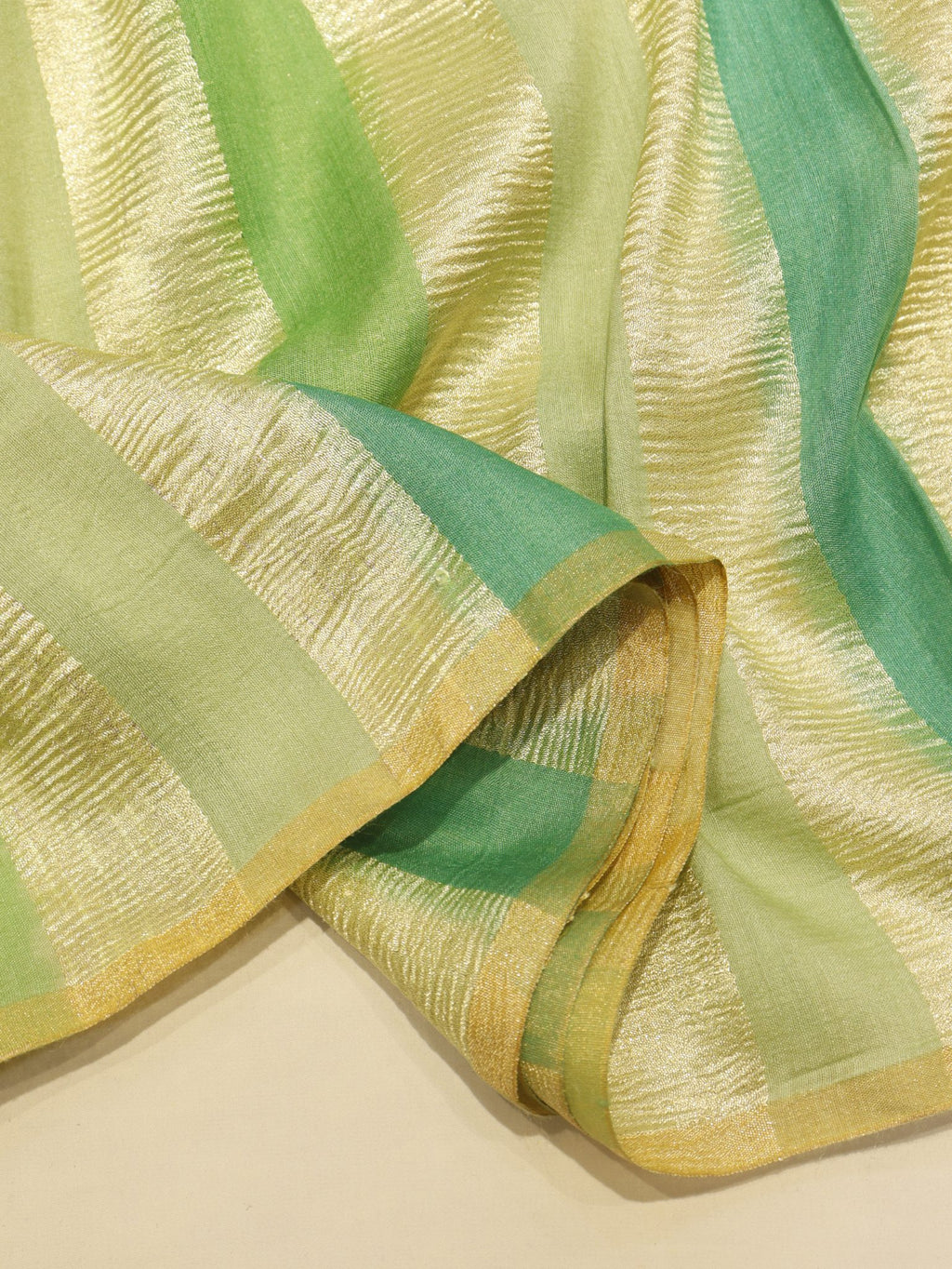 Green Moonga Silk Banarasi saree blouse piece