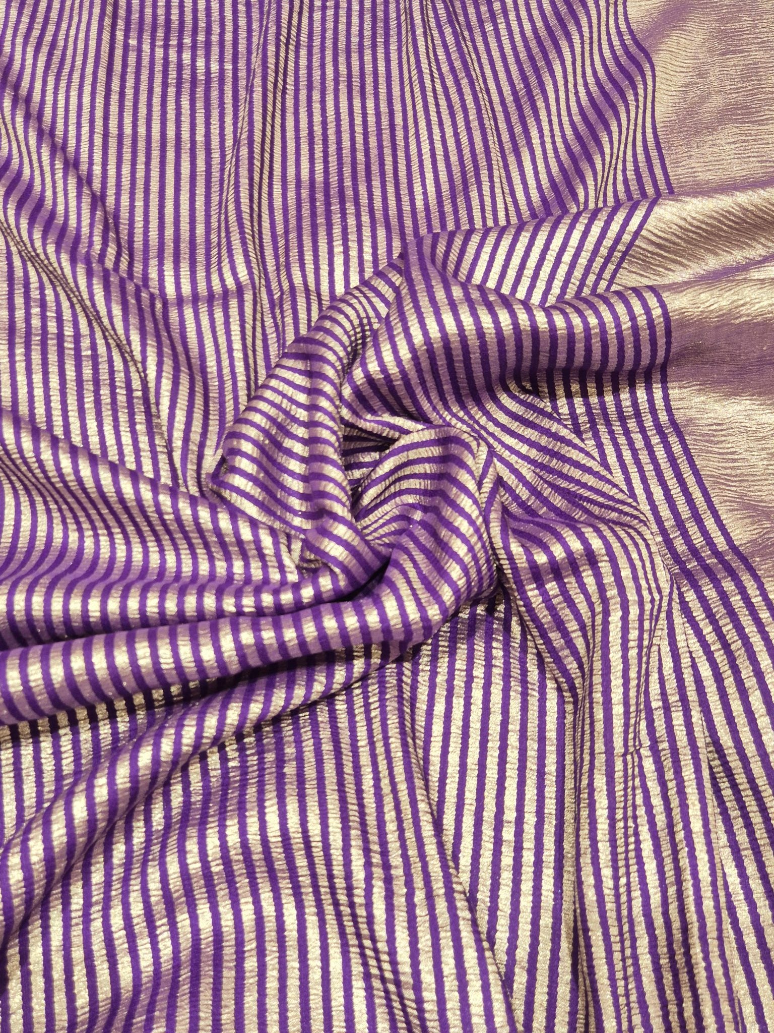 Purple Moonga Silk Banarasi saree pallu detail