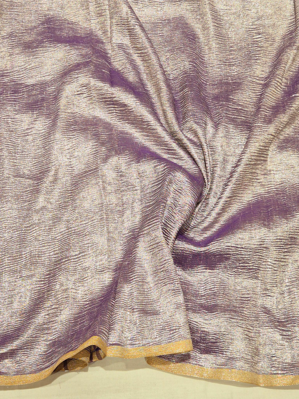 Purple Moonga Silk Banarasi saree full spread