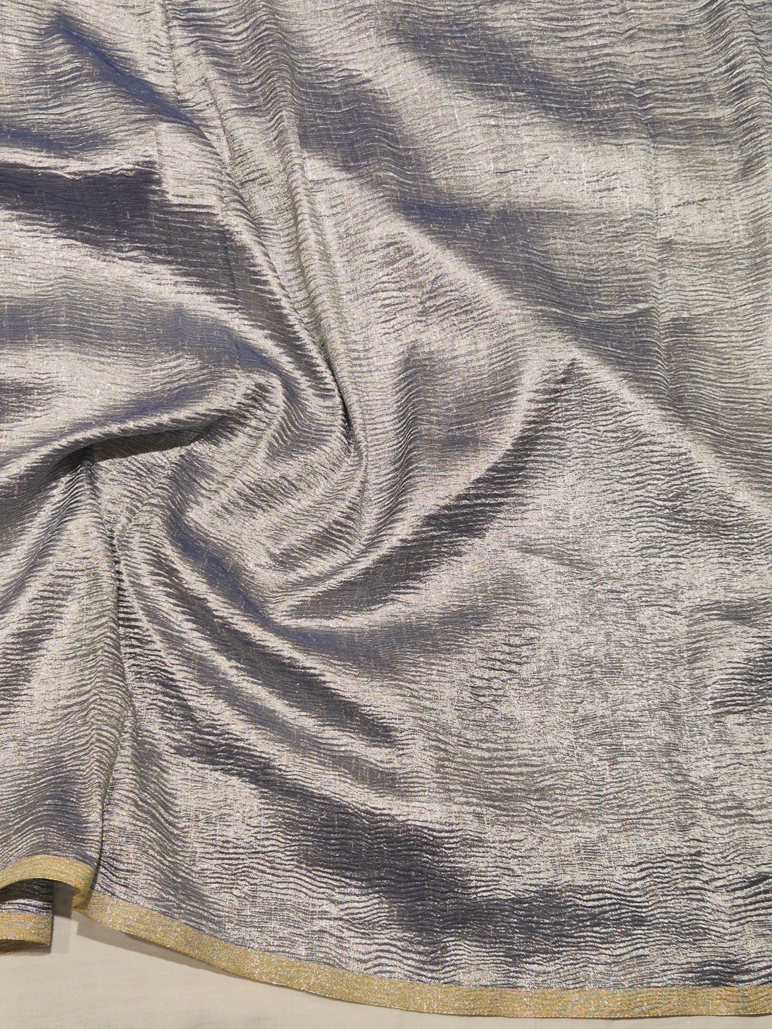 Peacock Blue Moonga Silk Banarasi saree texture detail