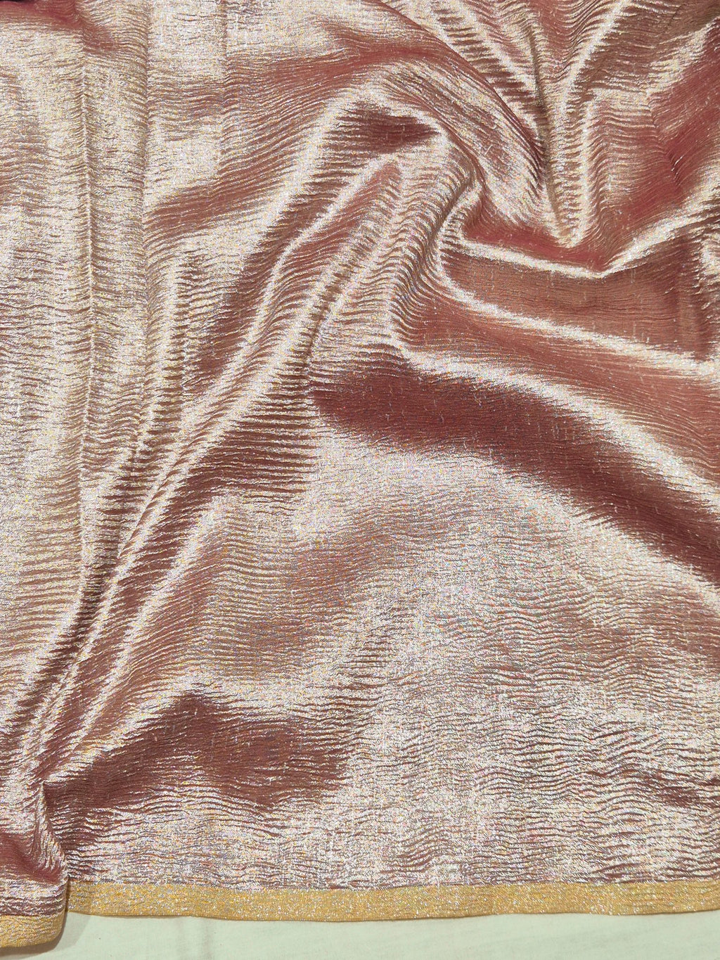 Plum Moonga Silk Banarasi saree texture detail