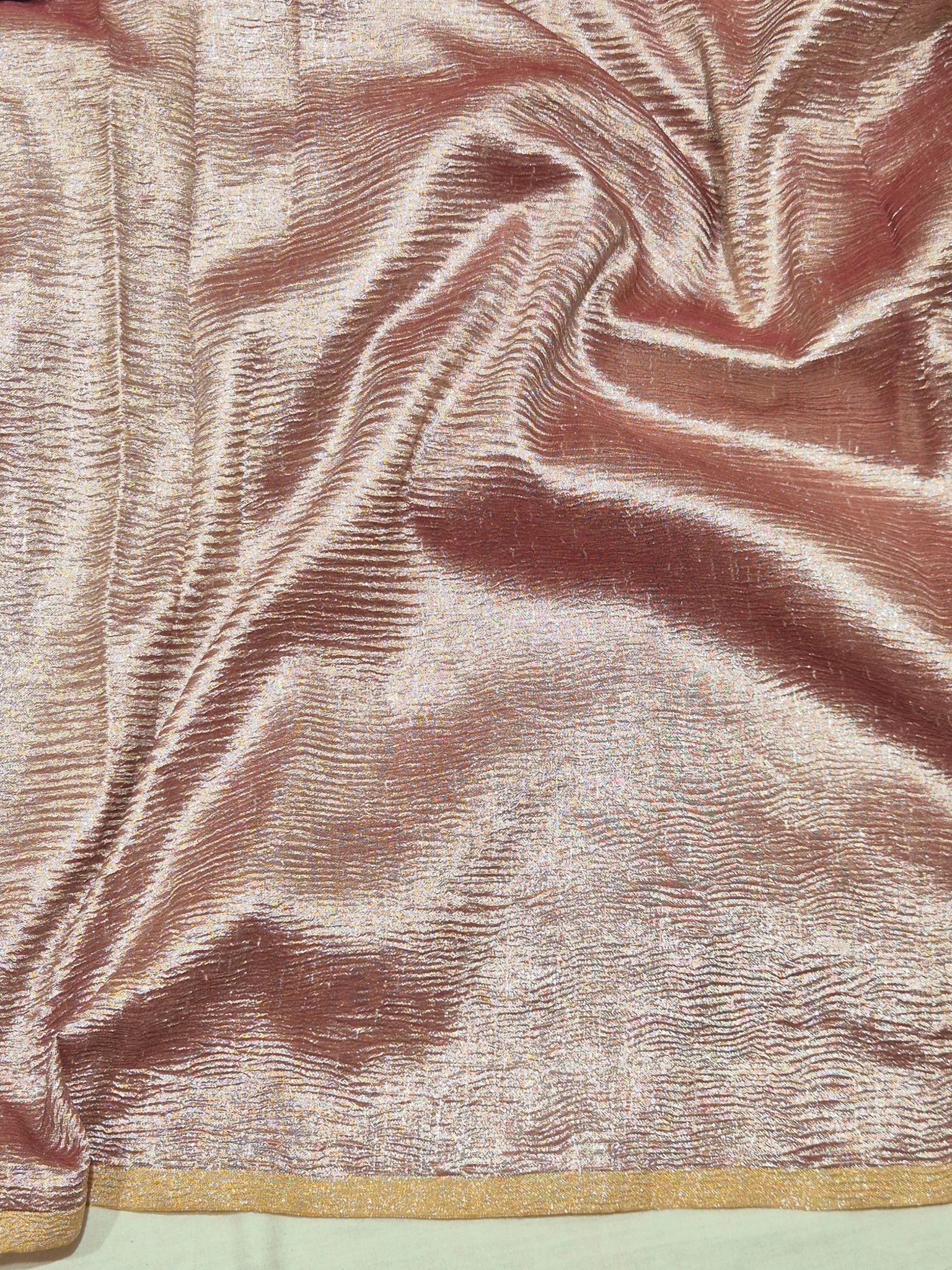 Plum Moonga Silk Banarasi saree texture detail