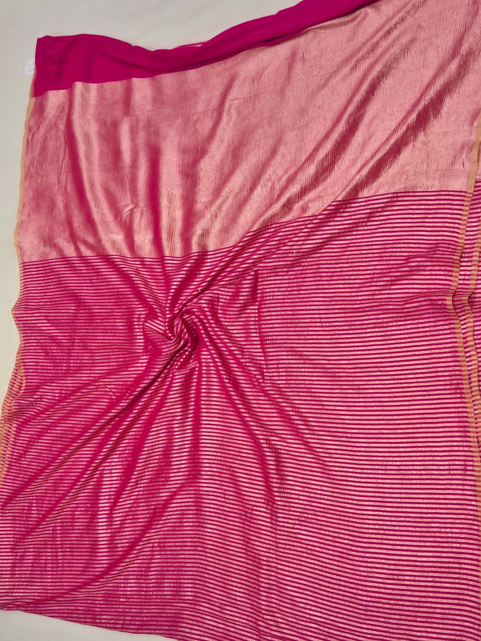 Pink Moonga Silk Banarasi saree zari work detail