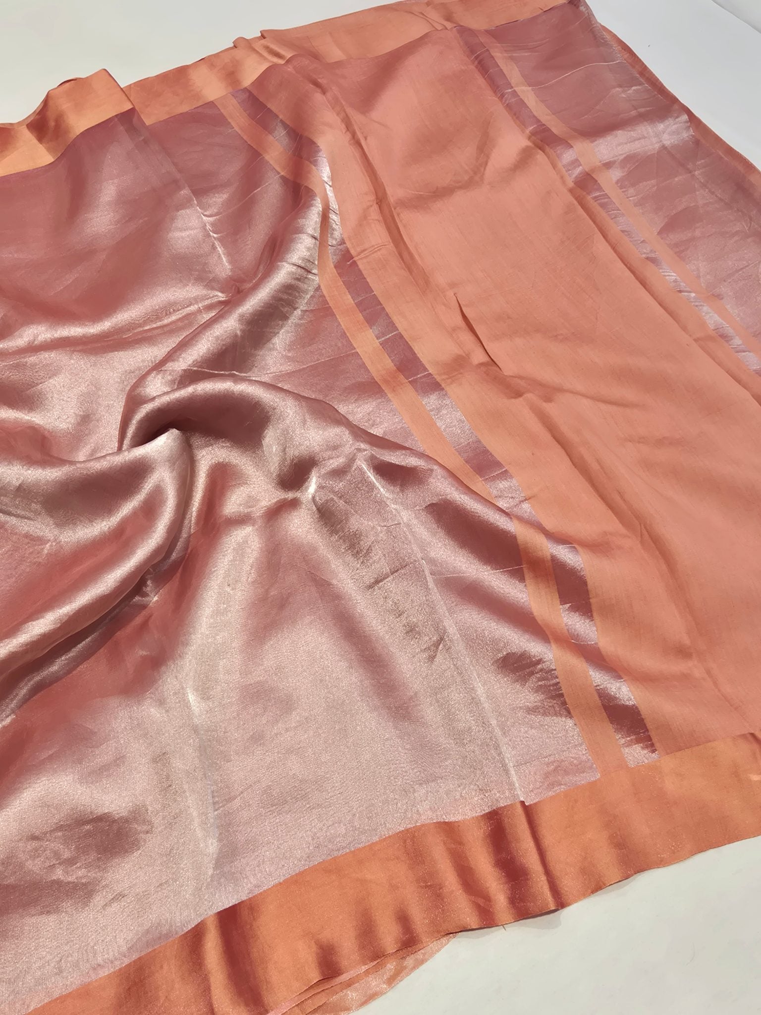 Coffee Brown Tissue Silk Banarasi saree pallu detail