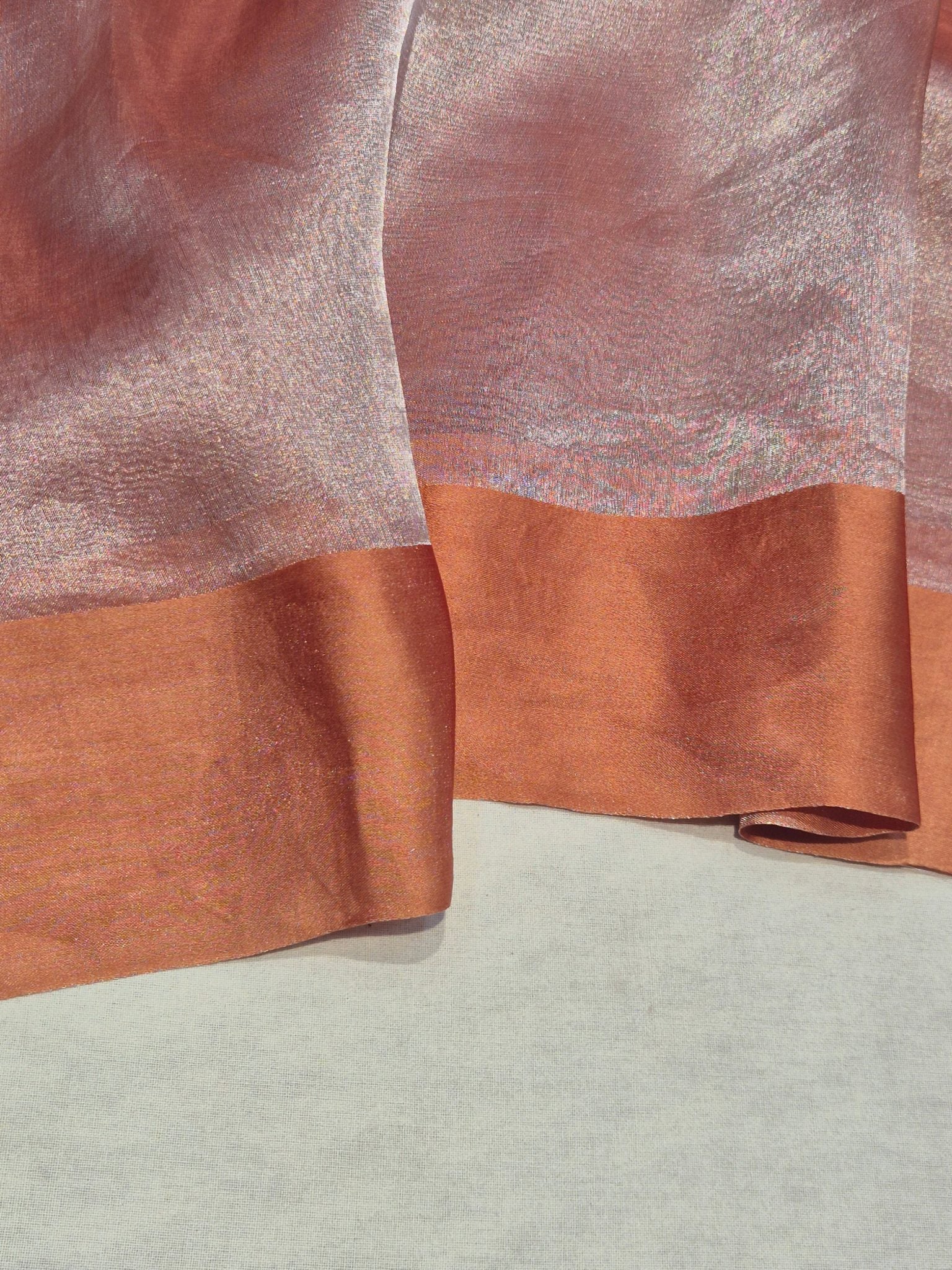 Coffee Brown Tissue Silk Banarasi saree blouse piece